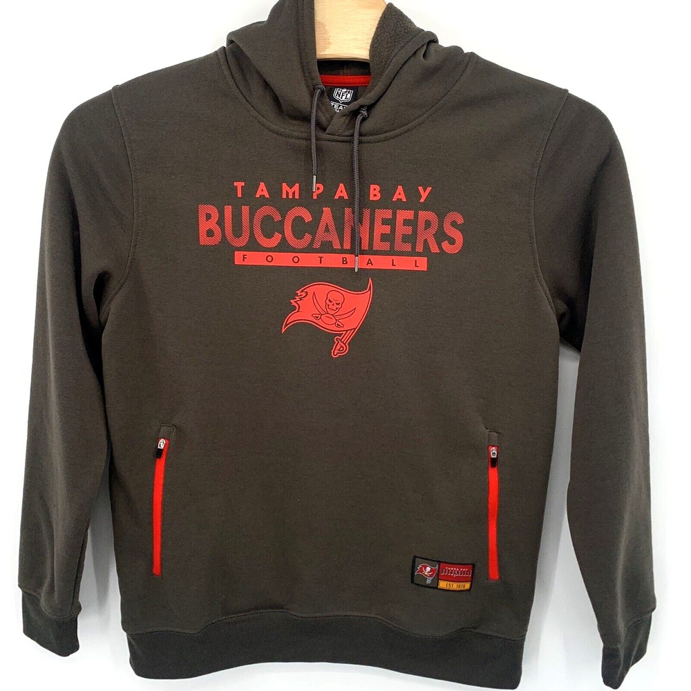 NFL‎ Team Apparel Tampa Bay Buccaneers Hoodie Mens Large Gray Fleece Pullover